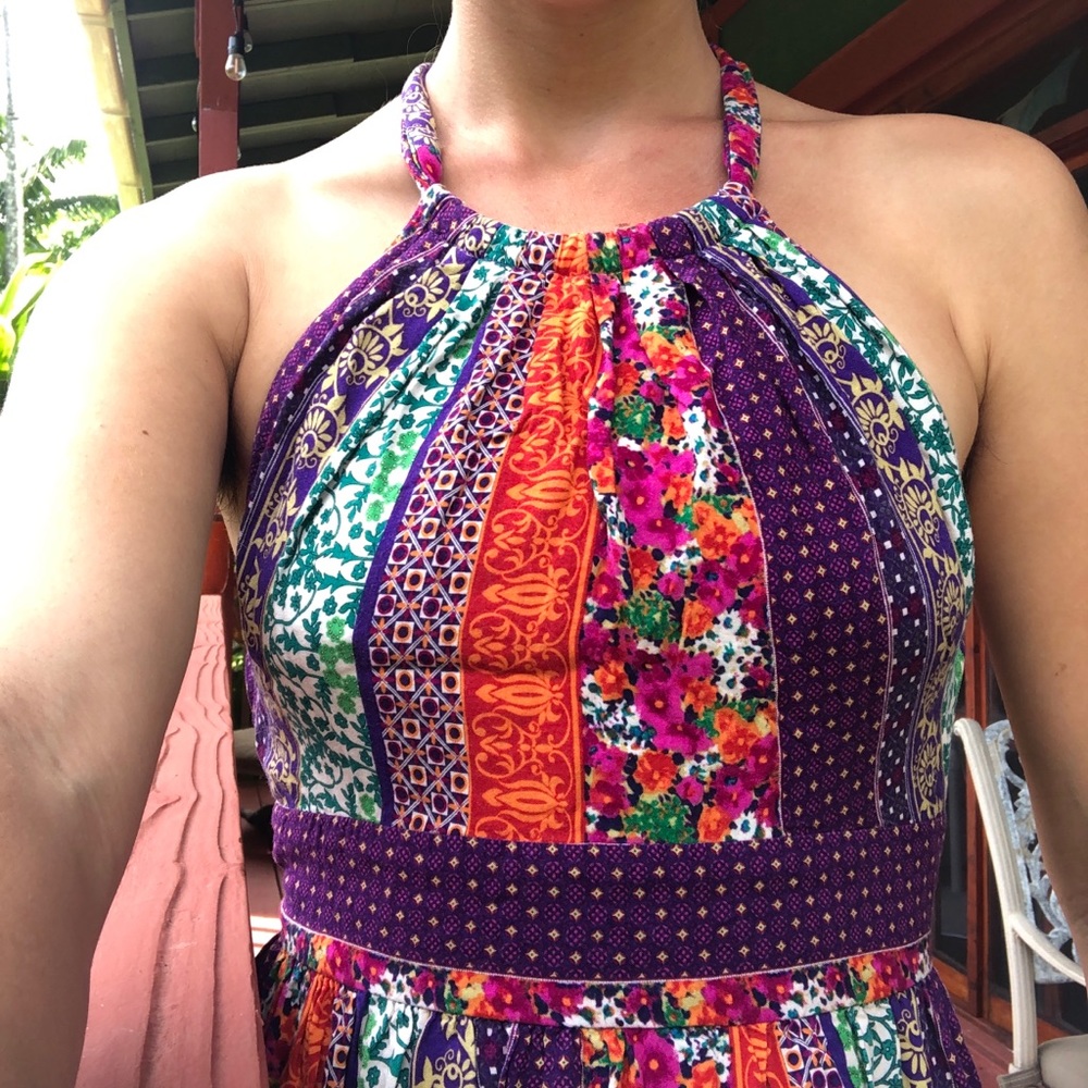 Halter Floral Sun Dress forever 21  multi pattern - Picture 3 of 7